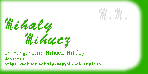 mihaly mihucz business card