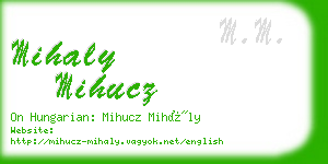 mihaly mihucz business card